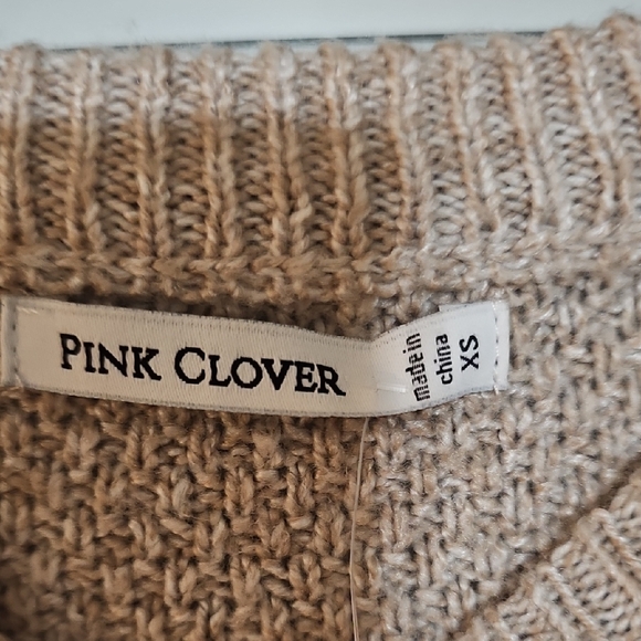 Pink Clover Taupe Crew Neck Sweater - Picture 2 of 2